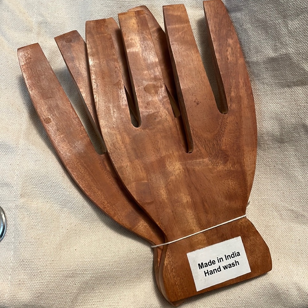 NWT Wood salad tongs